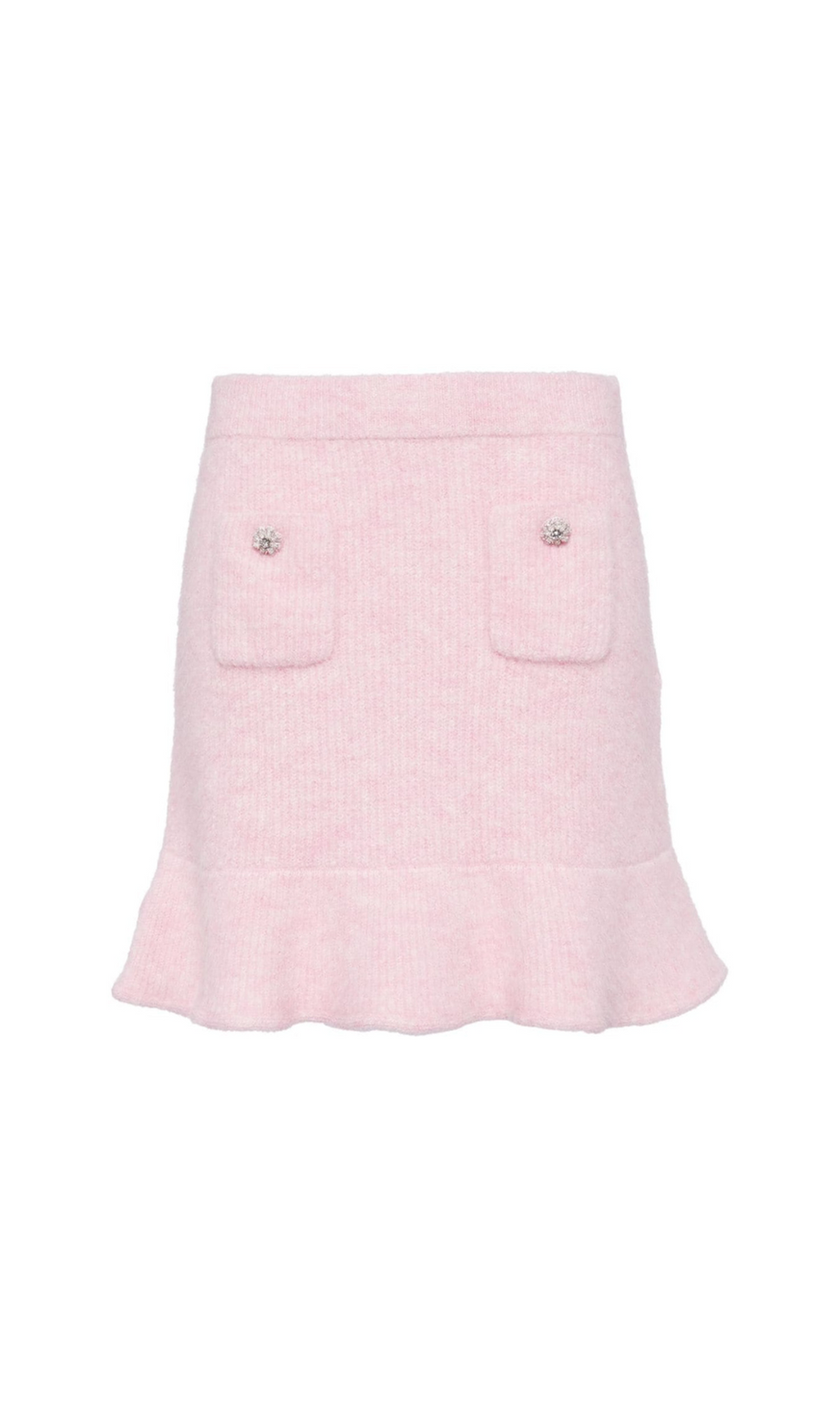 Flauschiger Rippstrick-Minirock in Pink