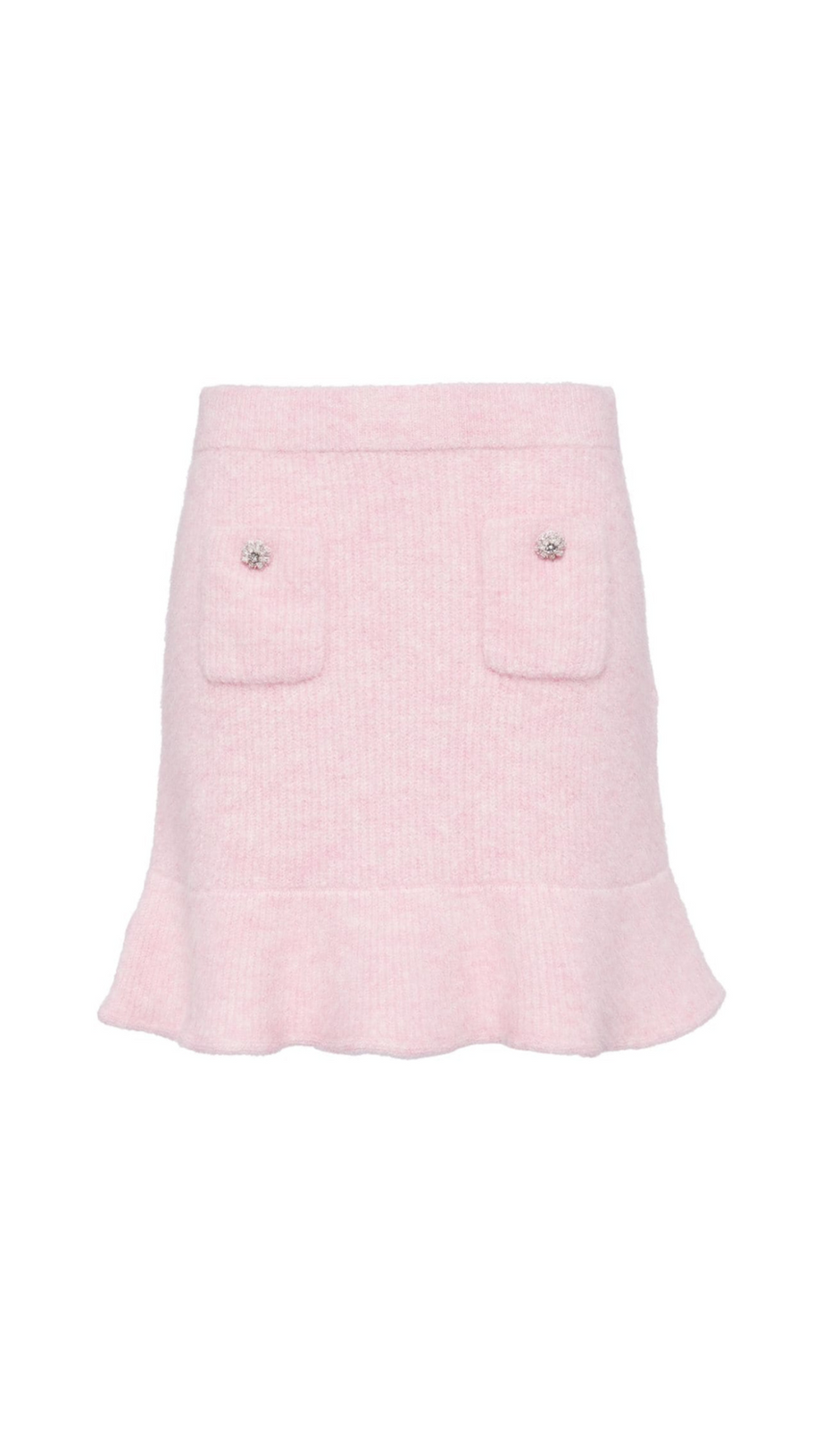 Minigonna soffice in maglia a coste rosa