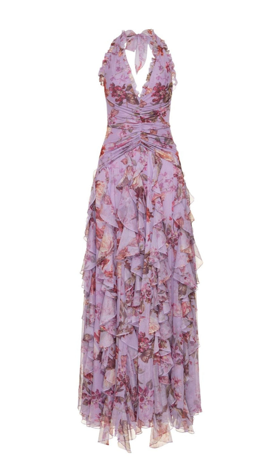 Floral Haze Stretch Tulle Maxi Dress