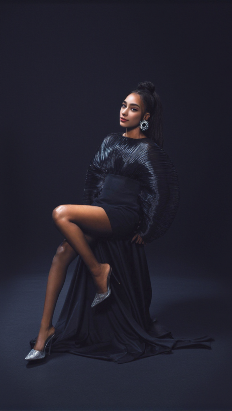 ALISA MUSHROOM CORSET DRESS IN BLACK