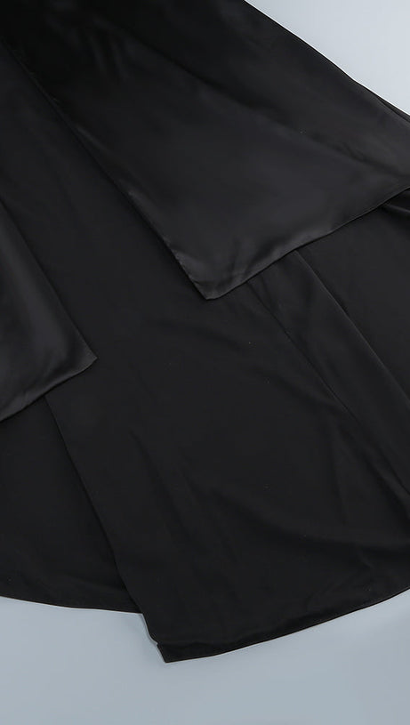 VICKY BLACK ONE SHOULDER GOLD MIRROR GOWN