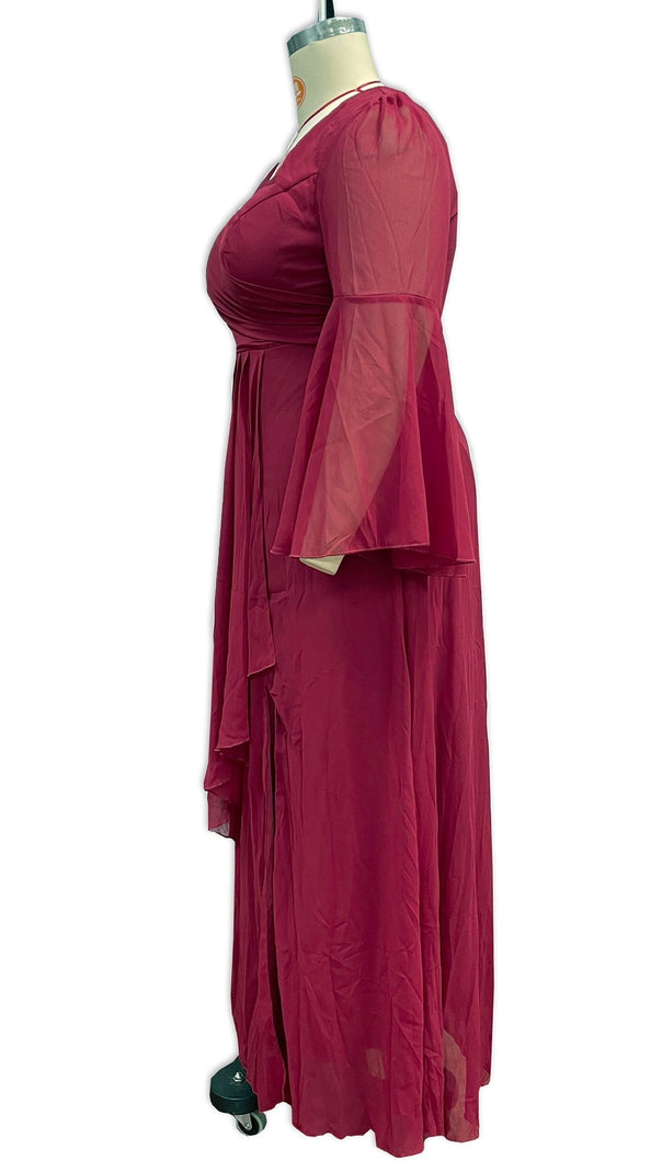 AIIZIE PERSEPHONE V-NECK SPLIT MAXI DRESS - product image