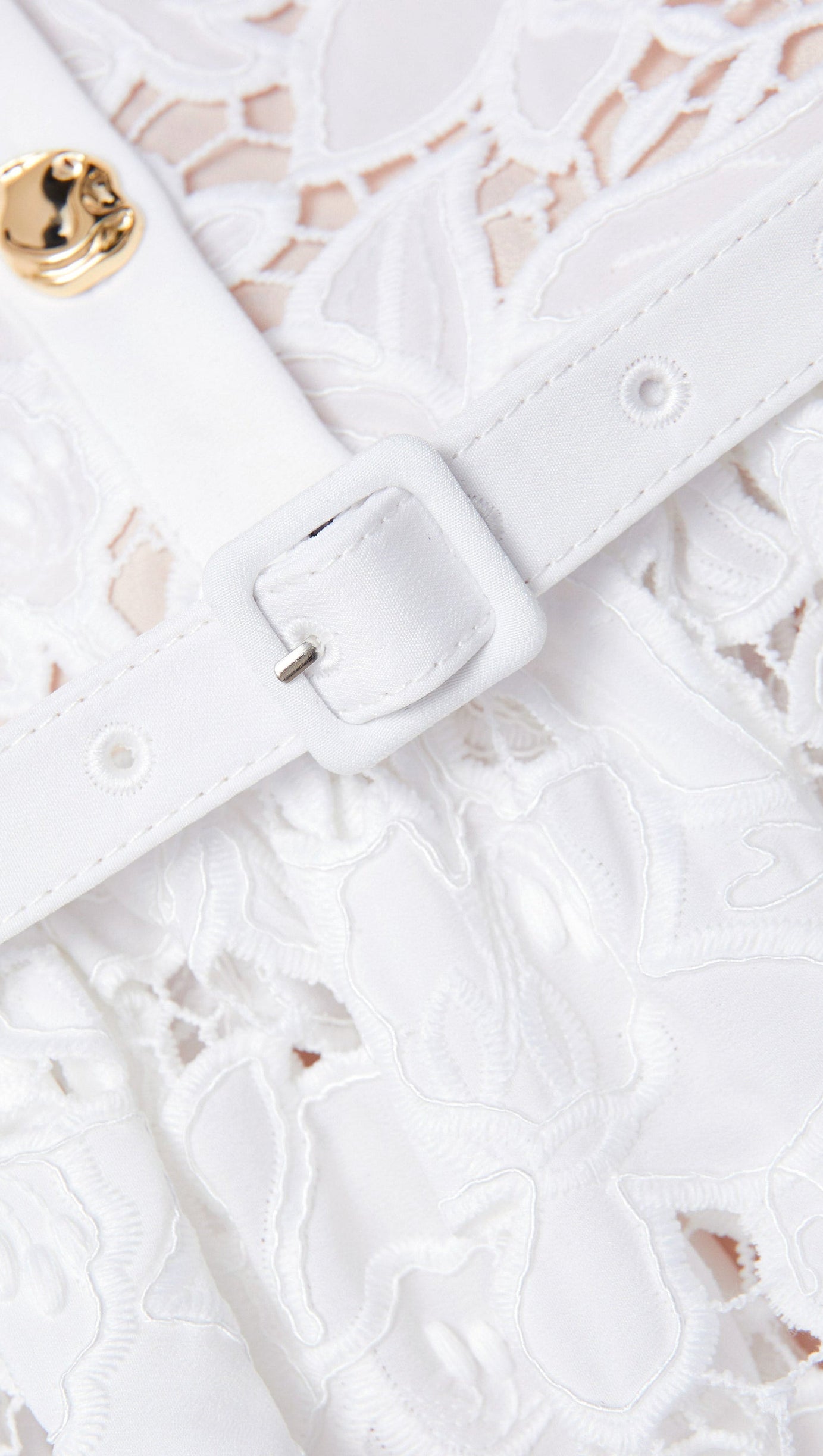 WHITE LACE TIERED MINI DRESS