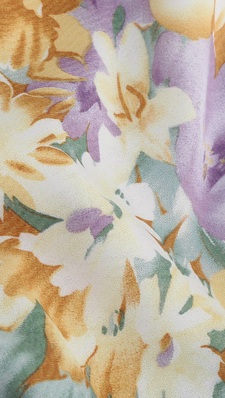 ABITO MIDI ASIMMETRICO CON MANICA MONOSPALLA E VOLANT