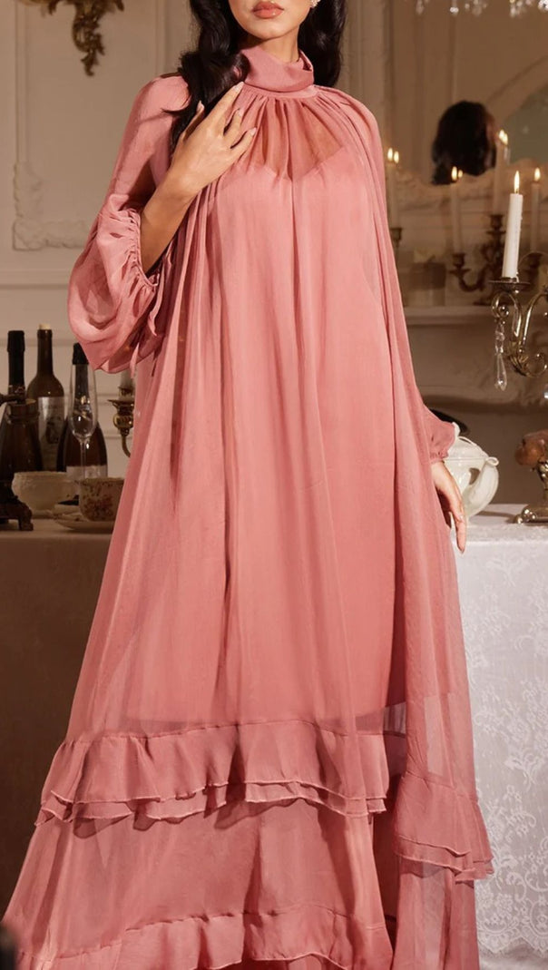 AIIZIE Jedrzej Romantic Ruffle Maxi Dress | Flowy Long Sleeve Gown for Women - product image