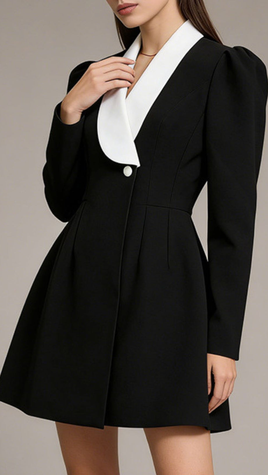 Jamala Chic Power Blazer Dress with Contrast Lapels