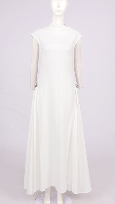 SKATER MAXI DRESS WHITE