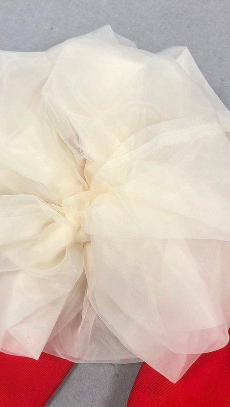 schulterfreies Bandage-Maxikleid in Rot