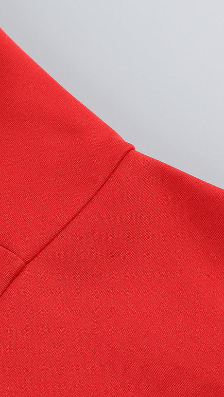 OFF-SHOULDER FLOWER MAXI DRESS IN RED