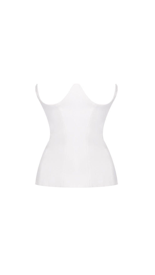 AIIZIE ISTAS WHITE CORSET MAXI DRESS | ELEGANT ONE-SHOULDER BRIDAL & GALA GOWN - product image