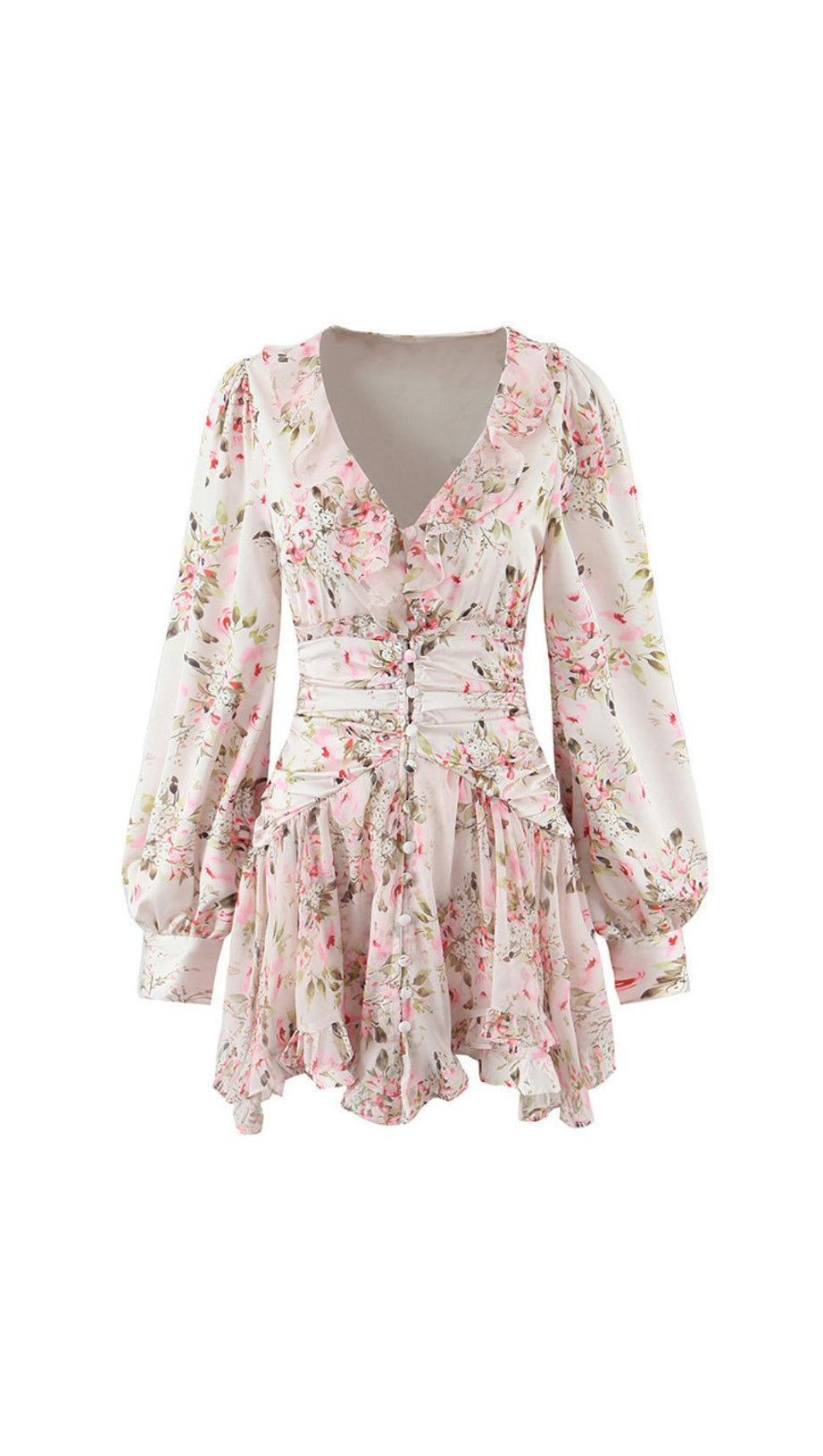 IOLANTHE ROMANTIC RUFFLE FLORAL MINI DRESS | LONG SLEEVE & FLIRTY STYLE