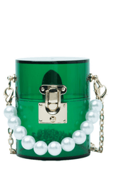 GREEN ACRYLIC PEARL JELLY BAG