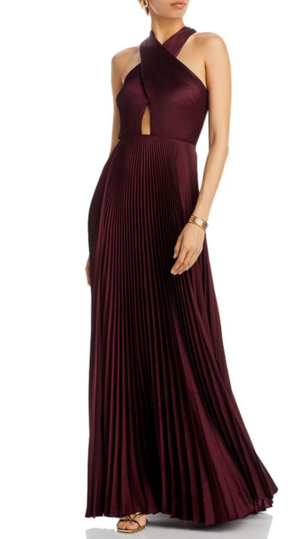 AIIZIE ATHENA PLEATED CUTOUT GOWN - product image