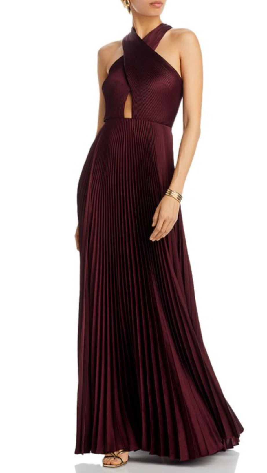 ATHENA PLEATED CUTOUT GOWN