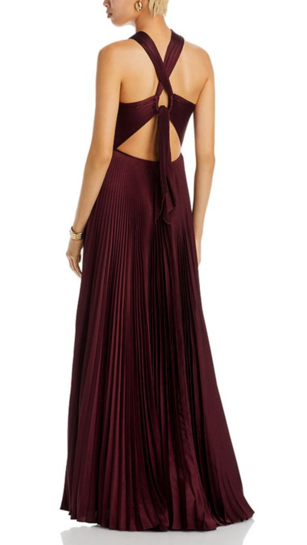 AIIZIE ATHENA PLEATED CUTOUT GOWN - product image