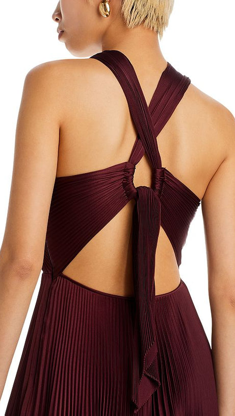 ATHENA PLEATED CUTOUT GOWN