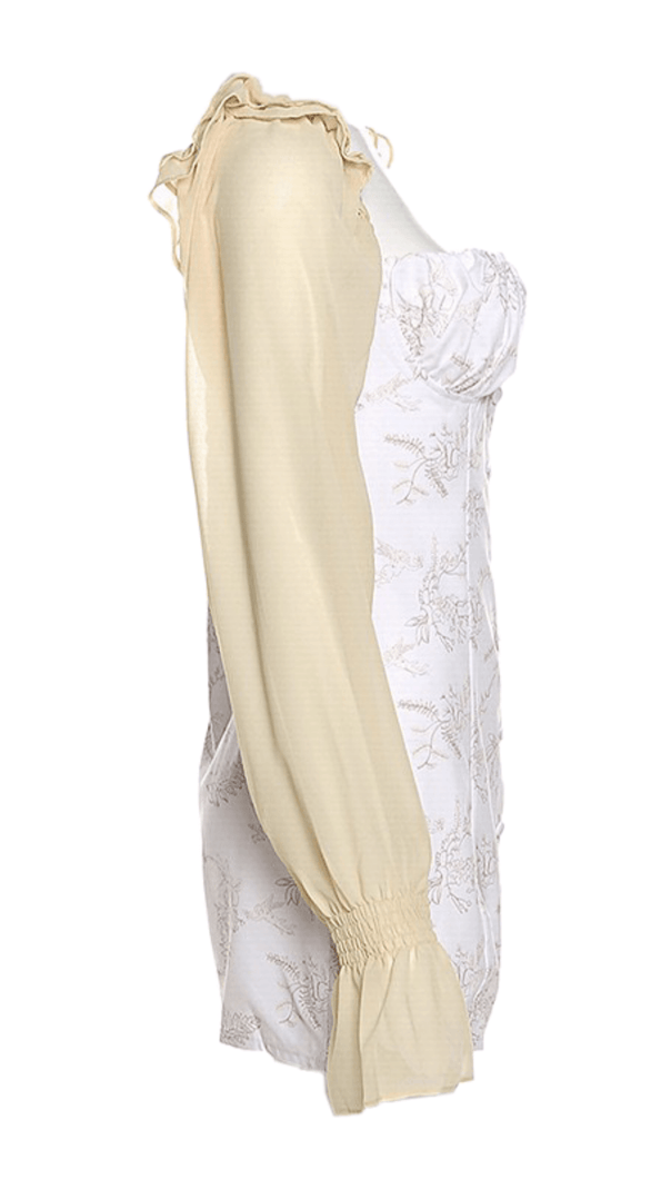 AIIZIE APRICOT FLARED SLEEVE PRINT MINI DRESS - product image