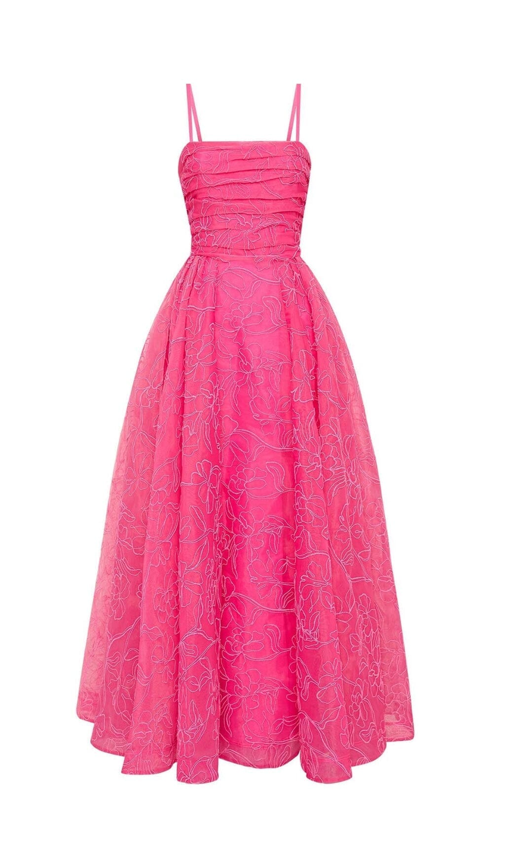 STICKEREI-MAXIKLEID IN PINK