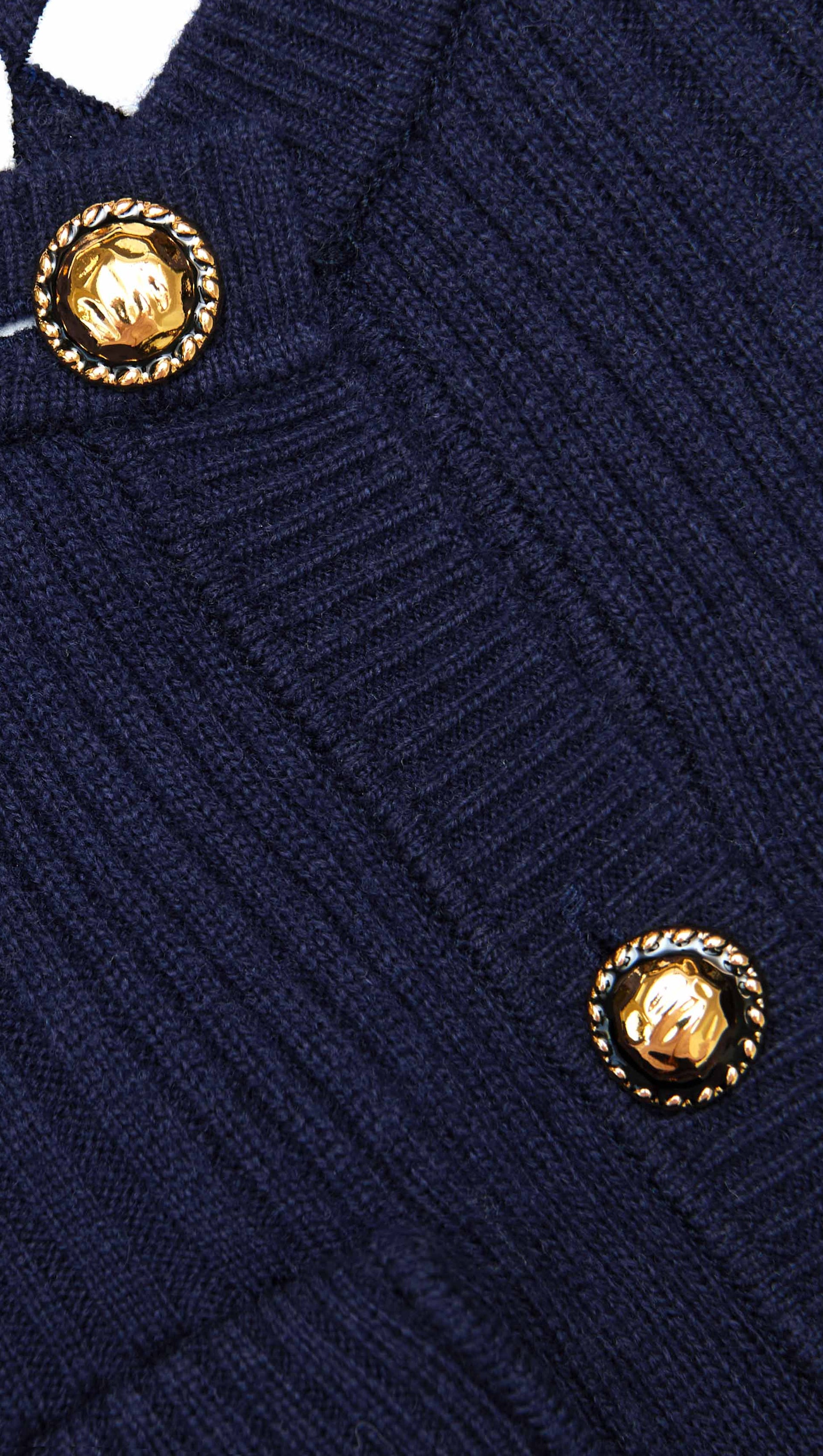 JANE NAVY KNIT TAFFETA MIDI DRESS