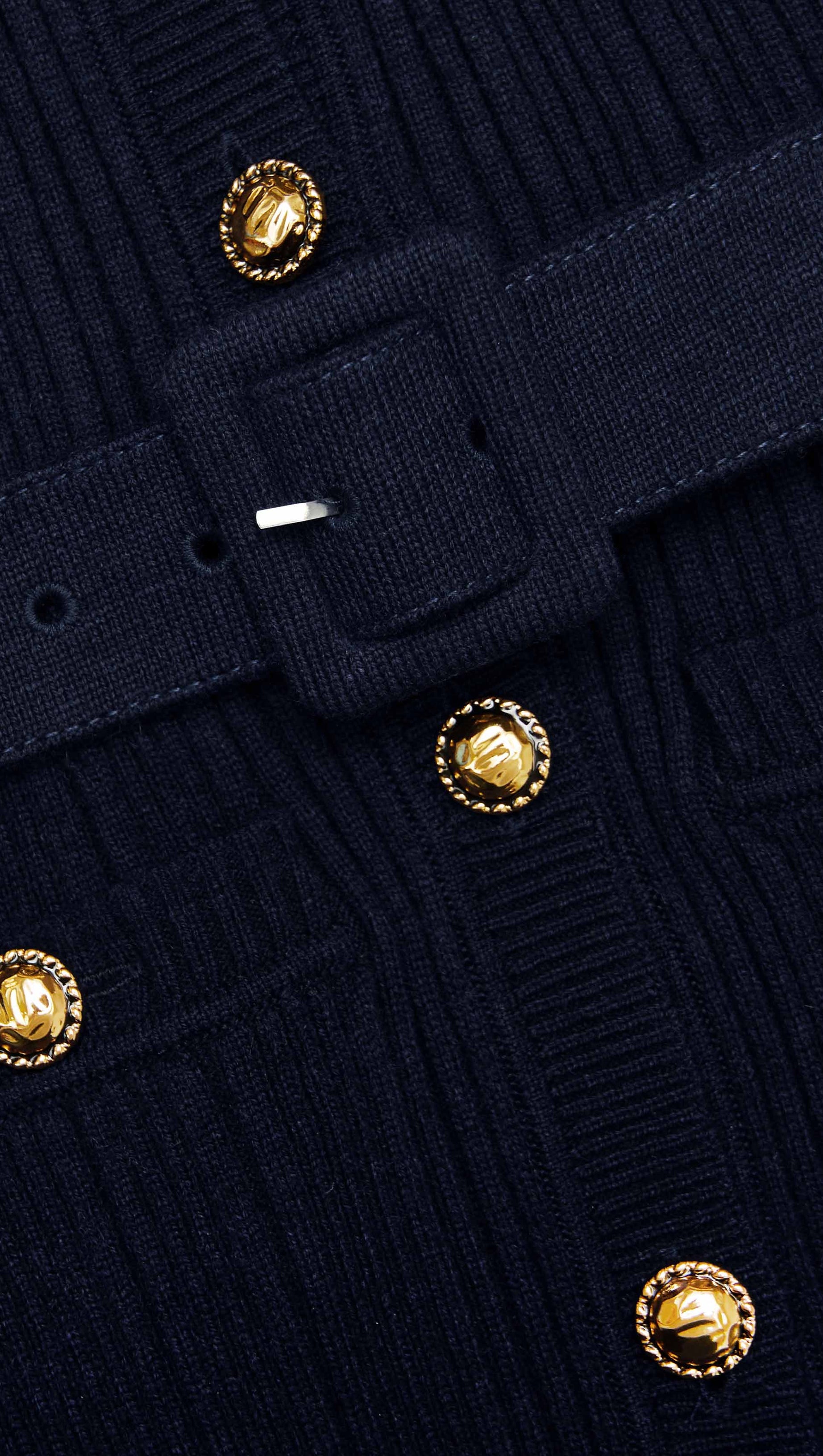 CARLIN NAVY VISCOSE KNIT MINI DRESS