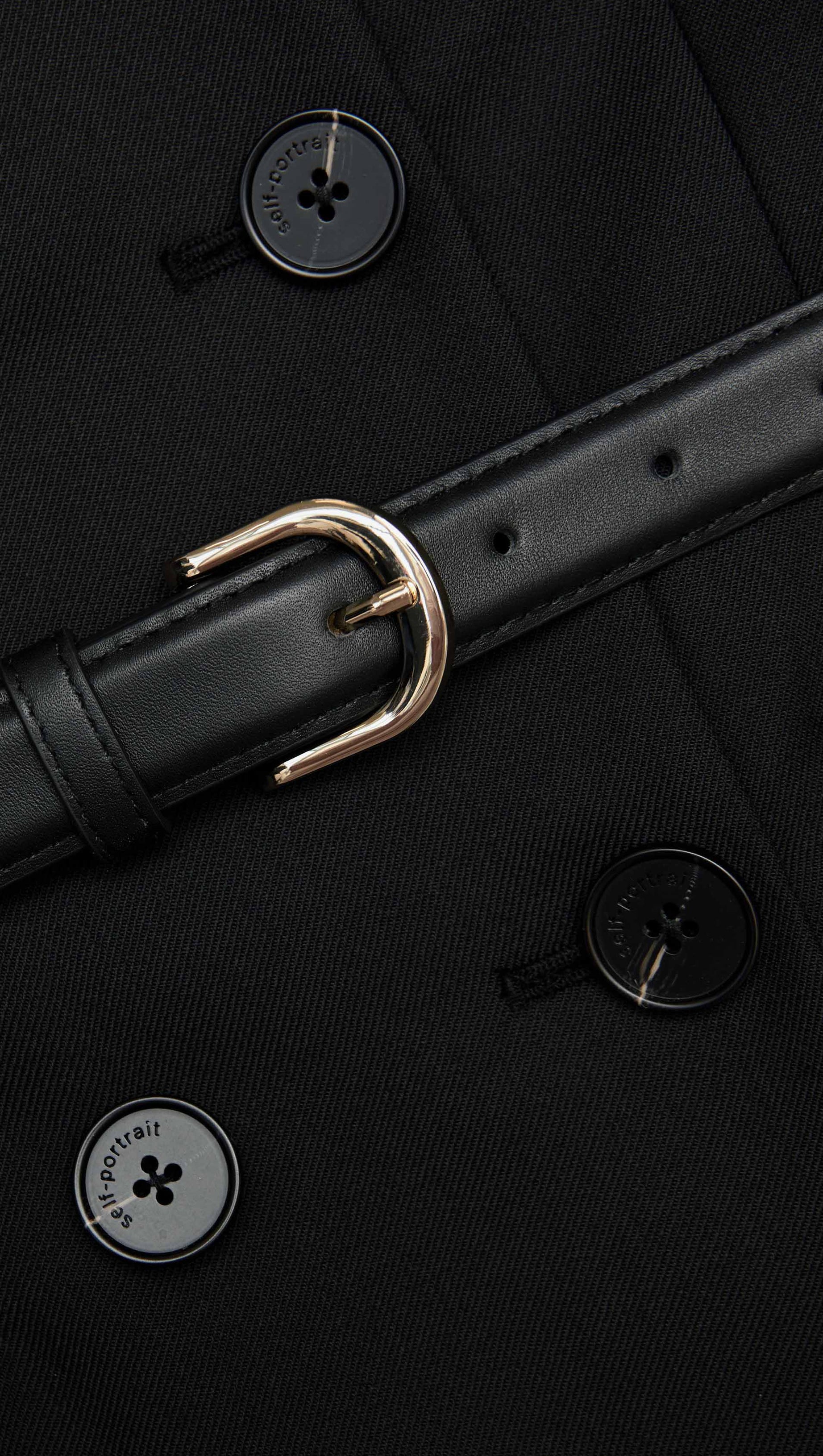 ROSALIND BLACK WOOL CREPE MIDI DRESS