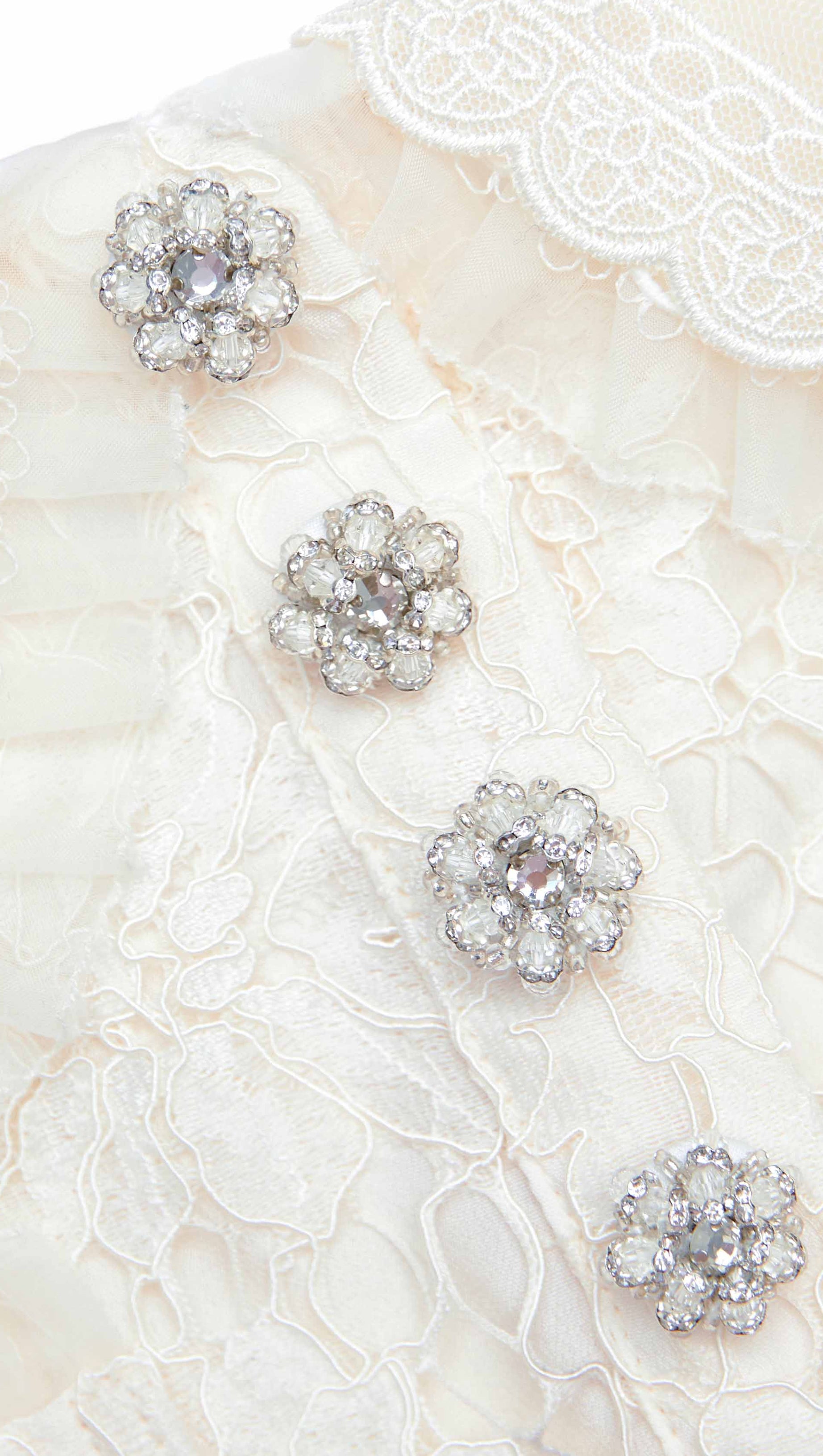 QUINTINA CREAM FLORAL LACE MINI DRESS