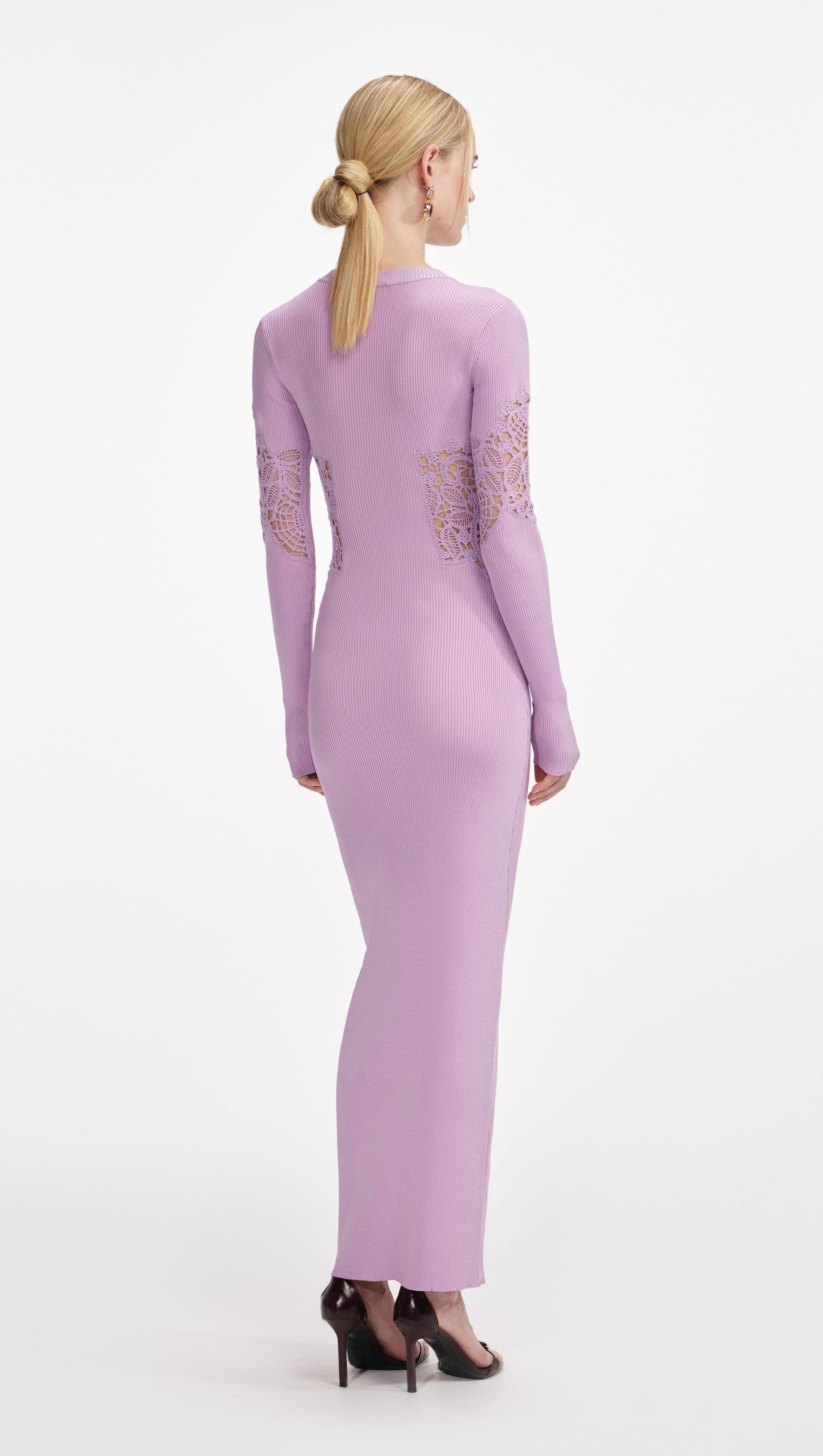 AIIZIE BLANCHE PINK VISCOSE KNIT CUT OUT MAXI DRESS - product image