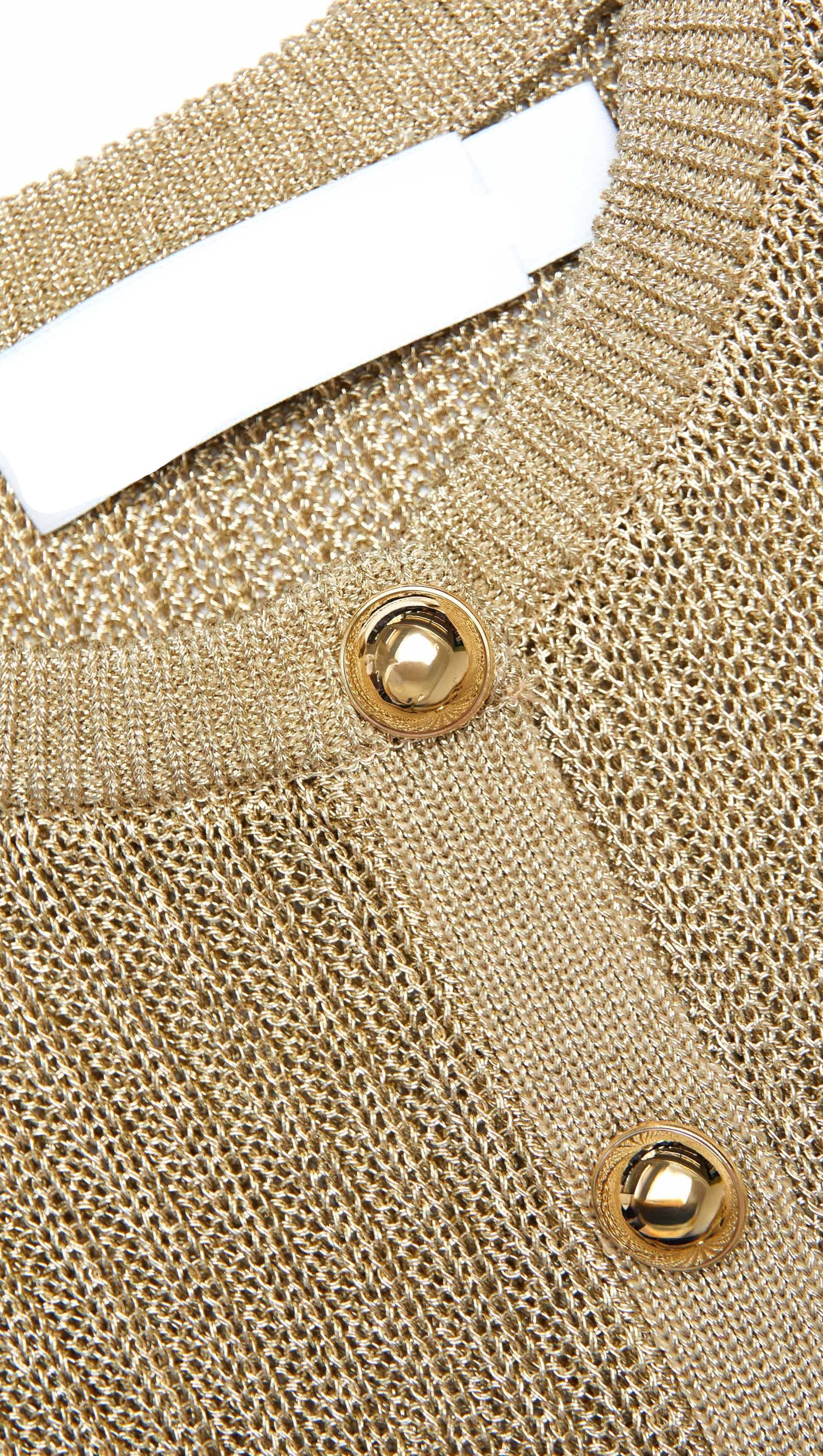 MARGARET GOLD LUREX KNIT MINI DRESS
