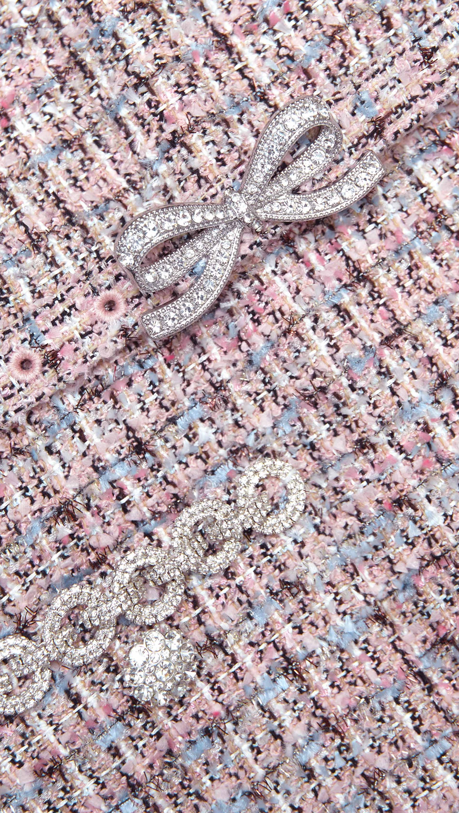 AIIZIE ADITI PINK BOUCLE CHIFFON MIDI DRESS - product image