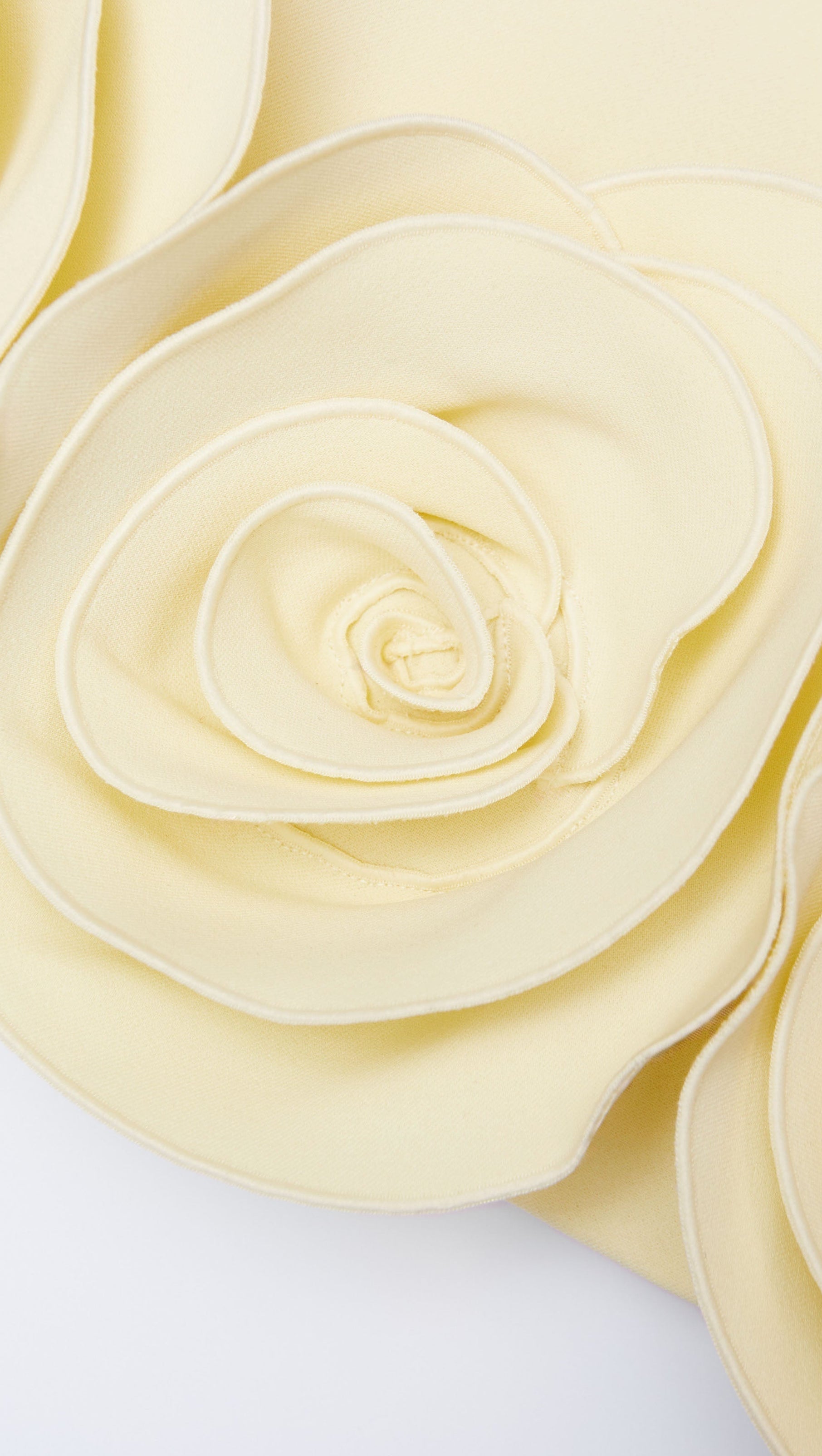 AIIZIE OPHELIA YELLOW CREPE 3D FLOWER MINI DRESS - product image
