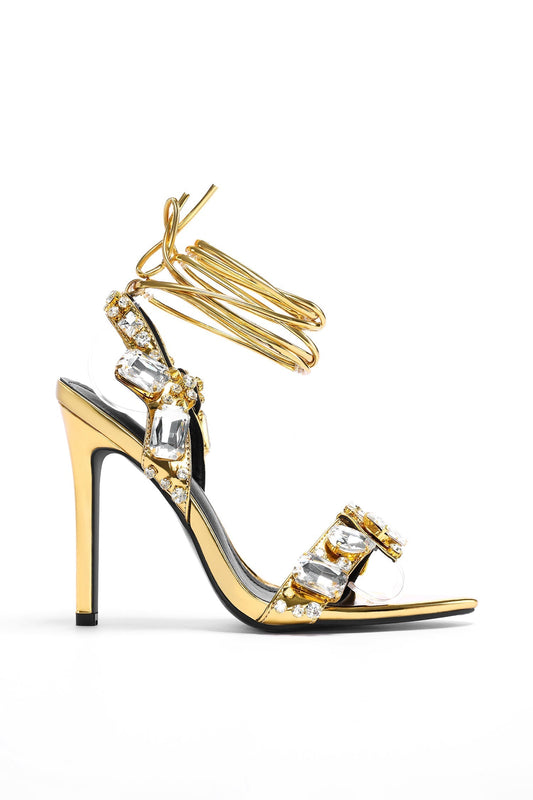 AIIZIE ADALINE POINTED-TOE DIAMANTE HEELS - product image