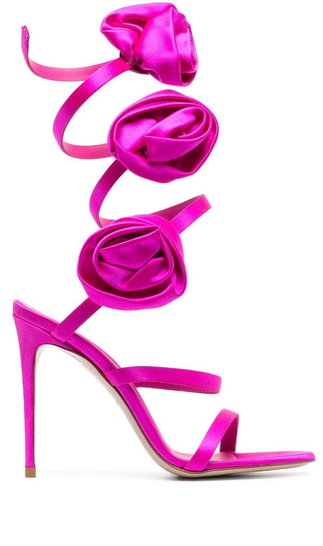 Alana Rose Twists Satin Sandals - Pink