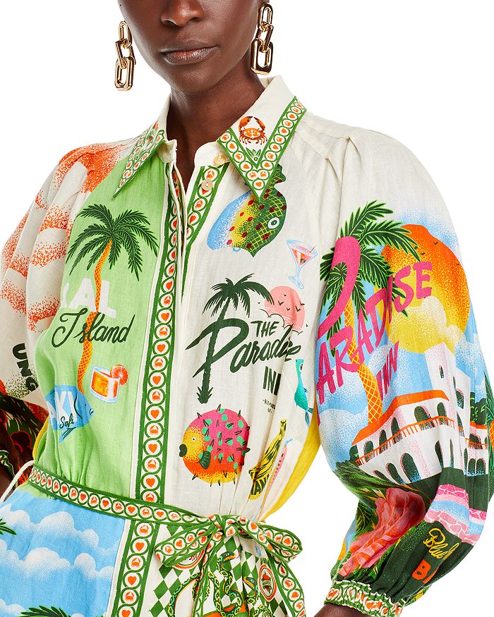 AIIZIE PARADISO PRINTED LINEN DRESS - product image