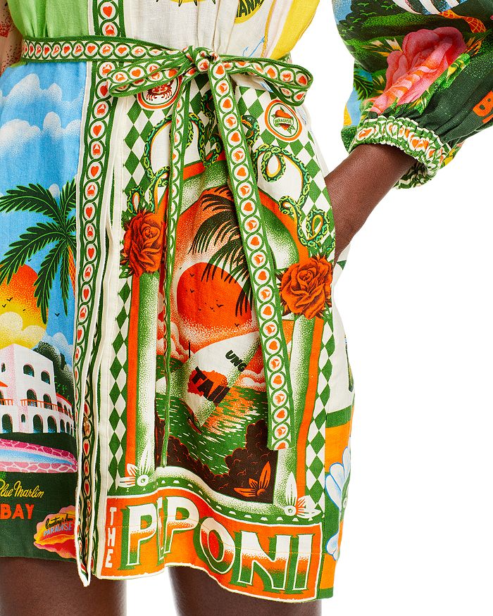 AIIZIE PARADISO PRINTED LINEN DRESS - product image