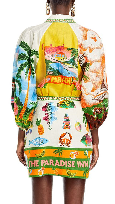 ABITO IN LINO STAMPATO PARADISO 