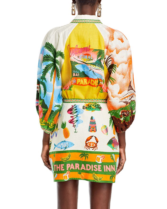 AIIZIE PARADISO PRINTED LINEN DRESS - product image