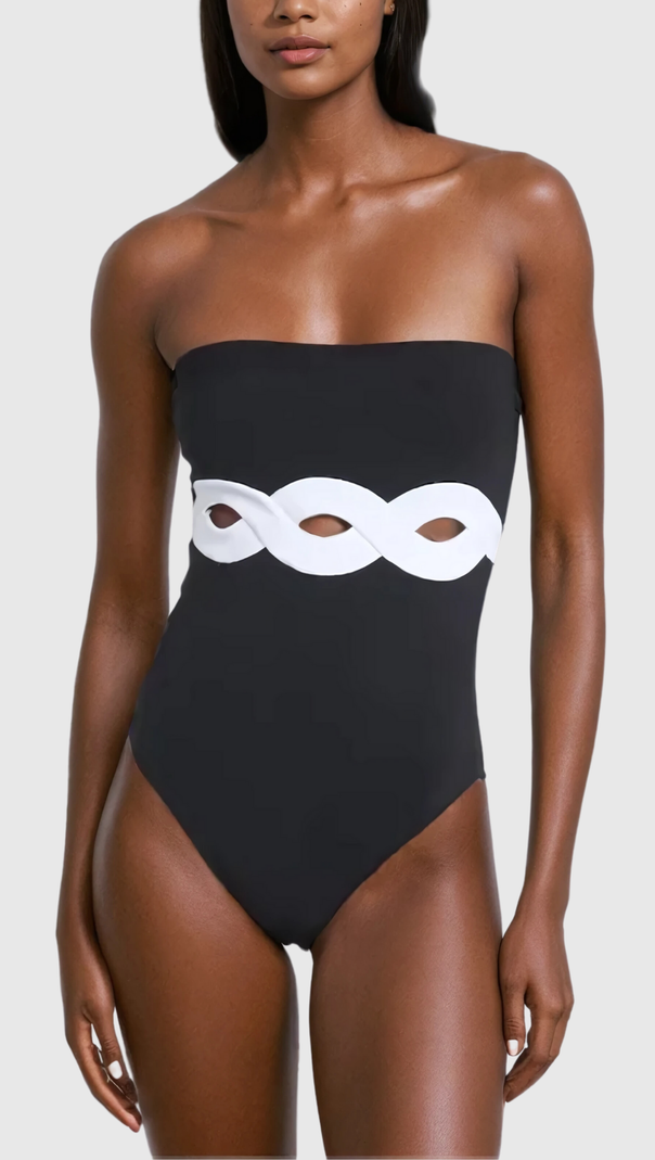 AIIZIE ODELETTE STRAPLESS CUTOUT ONE PIECE SWIMSUIT - product image