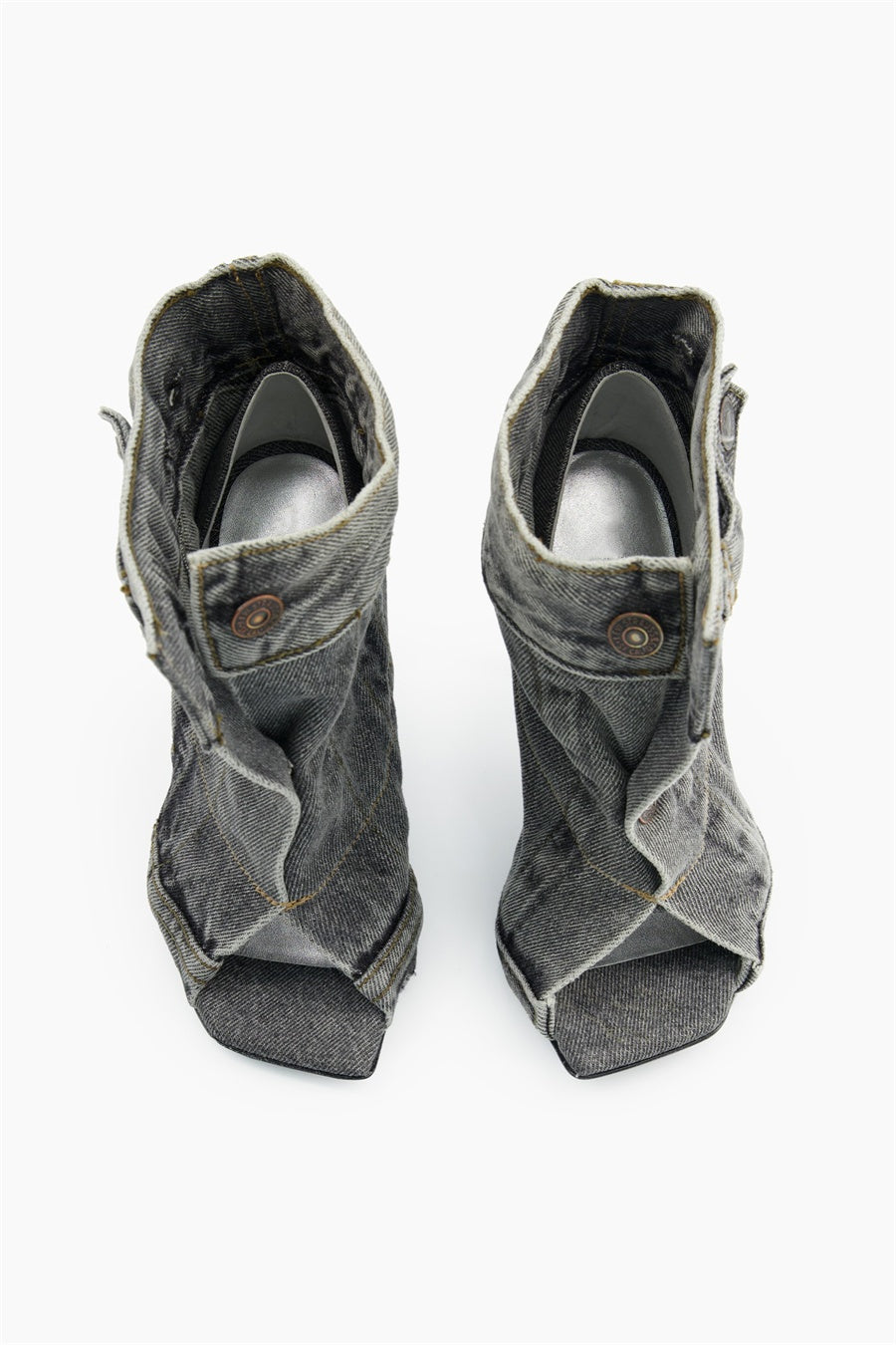 SANDALO A BOCCA DI PESCE CON BOTTONI IN DENIM ALISSON