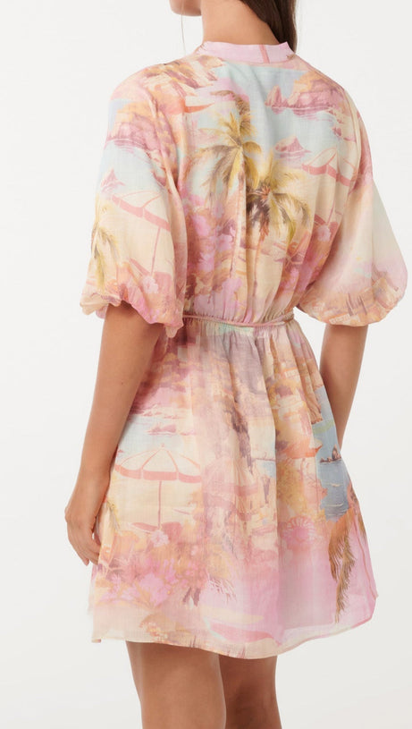 FRANNY MULTICOLOR FLORAL PRINT MINI DRESS