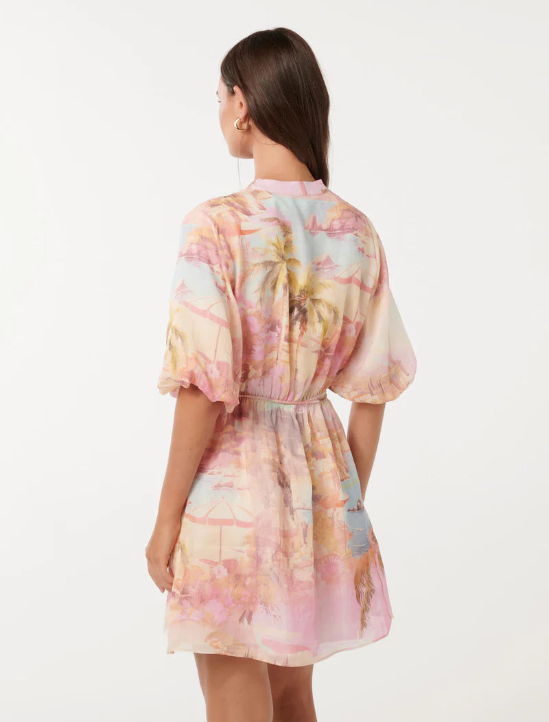 AIIZIE FRANNY MULTICOLOR FLORAL PRINT MINI DRESS - product image