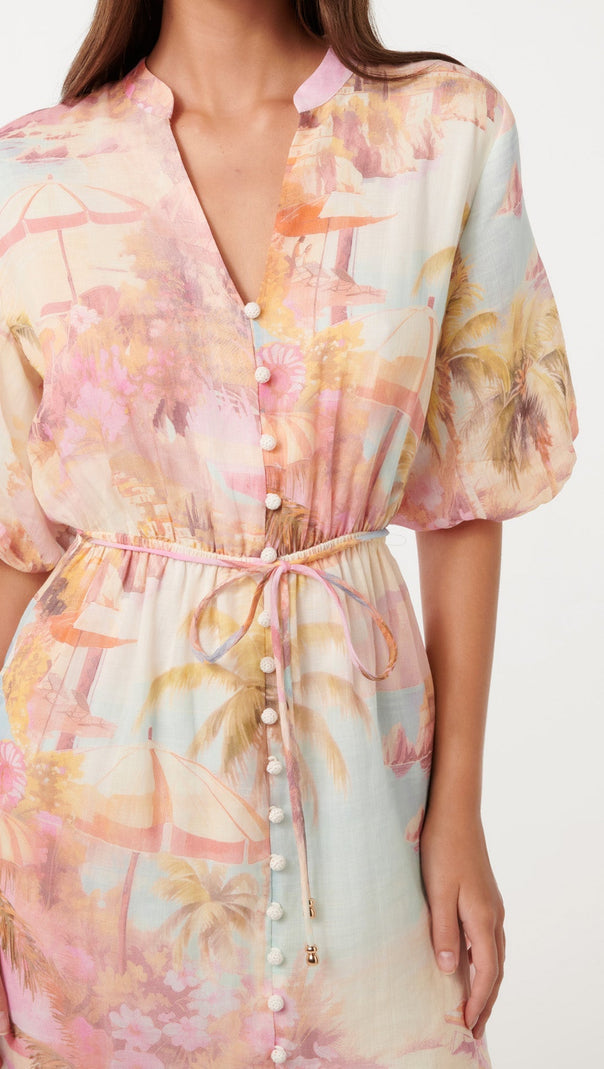 AIIZIE FRANNY MULTICOLOR FLORAL PRINT MINI DRESS - product image