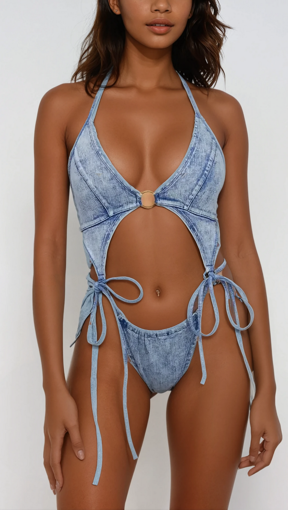 OCTAVIA LACE UP CUTOUT ONE PIECE SWIMSUIT