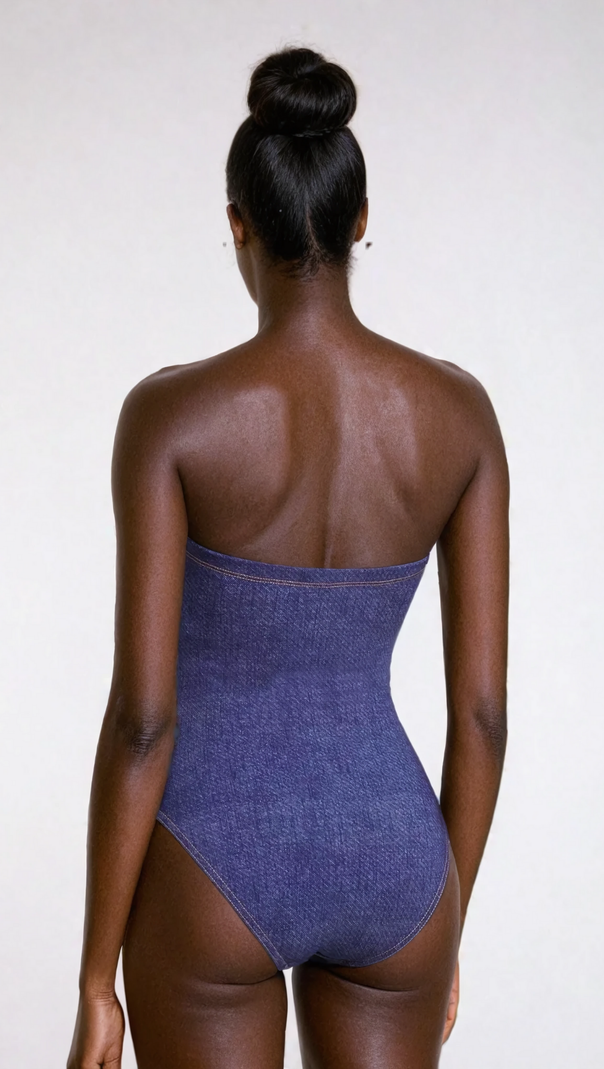 AIIZIE MICHELLE STRAPLESS CUTOUT BODYCON SWIMSUIT - product image
