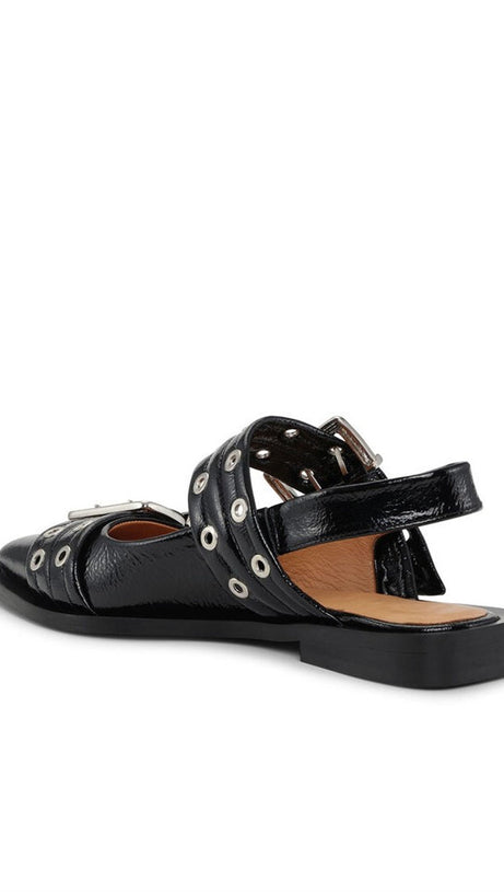 Anabella Ballerinas mit Schnalle – Schwarz