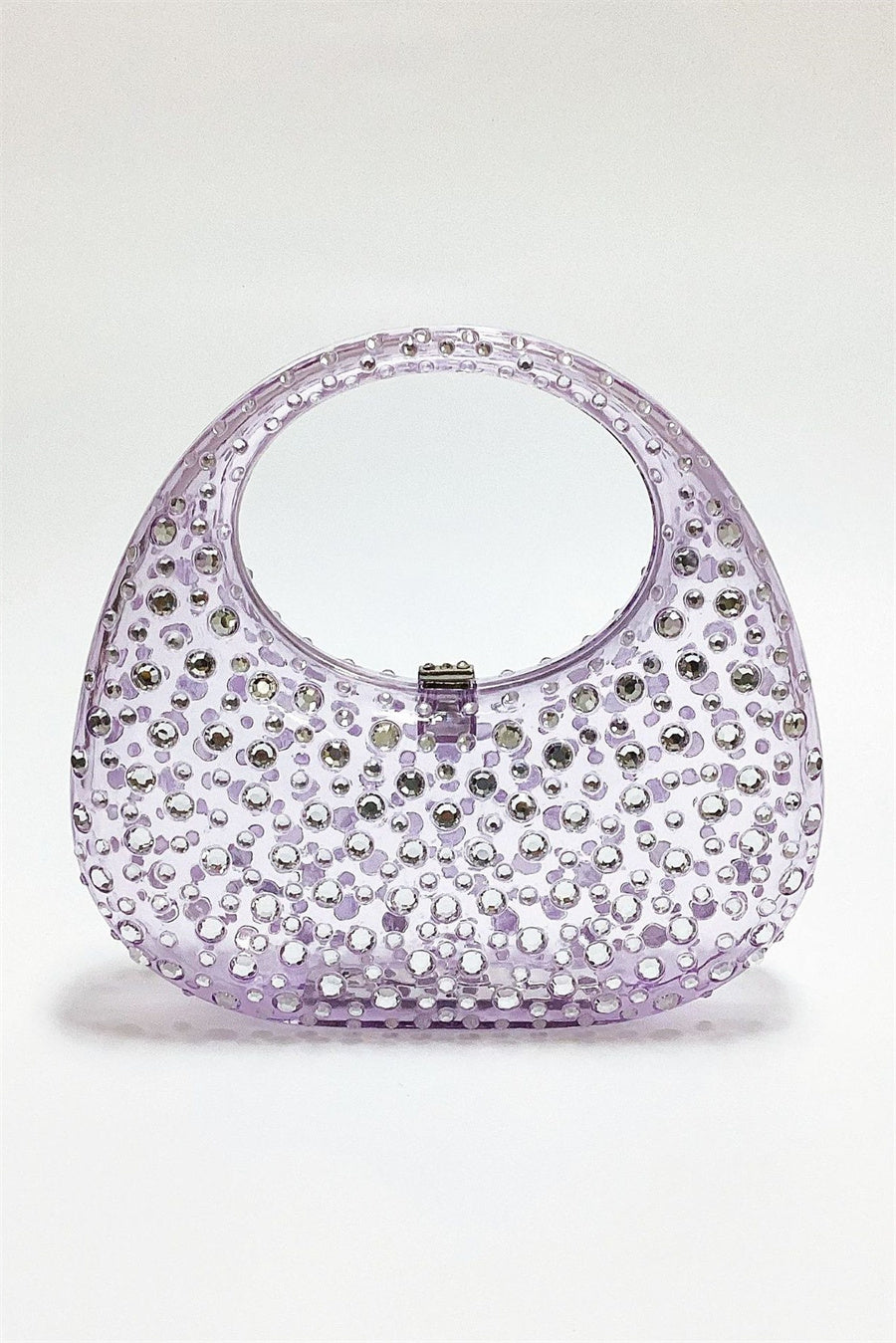 ANNABEL CLEAR CRYSTAL EMBELLISHED ACRYLIC CLUTCH
