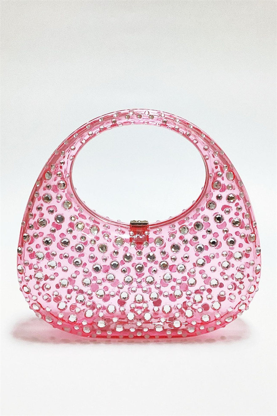 ANNABEL CLEAR CRYSTAL EMBELLISHED ACRYLIC CLUTCH