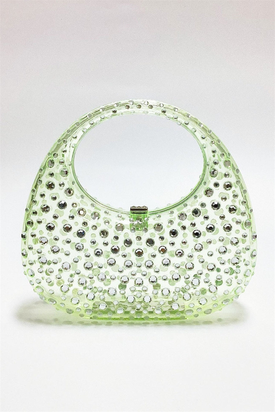 ANNABEL CLEAR CRYSTAL EMBELLISHED ACRYLIC CLUTCH