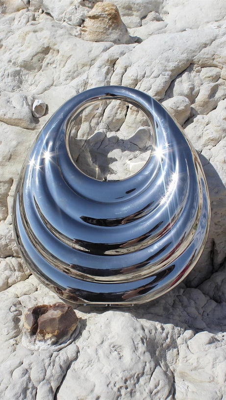 ANNABEL METAL CLUTCH - SILVER