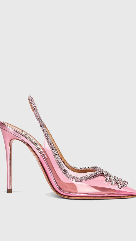 ARABELA RHINESTONE EMBELLISHED PUMPS - PINK
