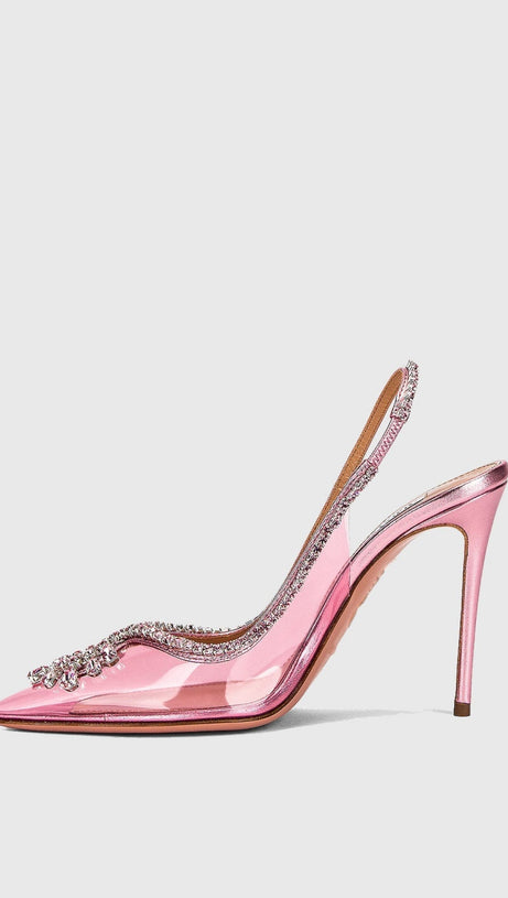 ARABELA RHINESTONE EMBELLISHED PUMPS - PINK